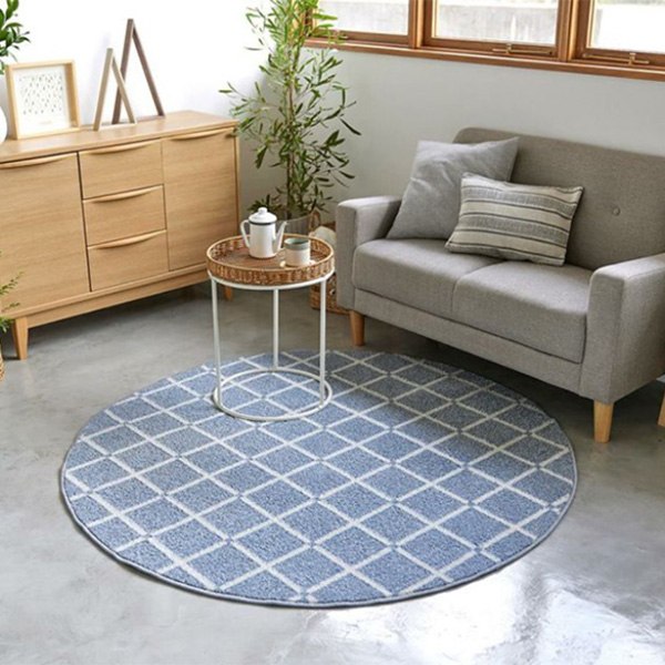 送料無料】ラグ マット HOME RUG MAT 2024-2025 M Othello/NO.134-76238 #3 ブルー （正円）  150x150cm - インテリアカタオカ